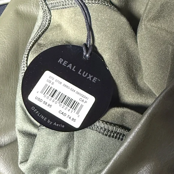 Aerie Olive Faux Leather High-Rise Leggings - Picture 8 of 8